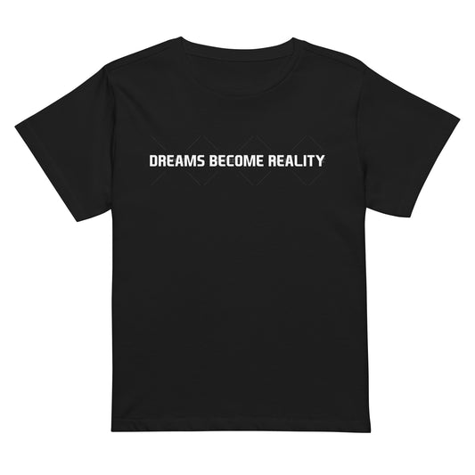 "Dreams Become Reality" Women’s high-waisted t-shirt (Black)