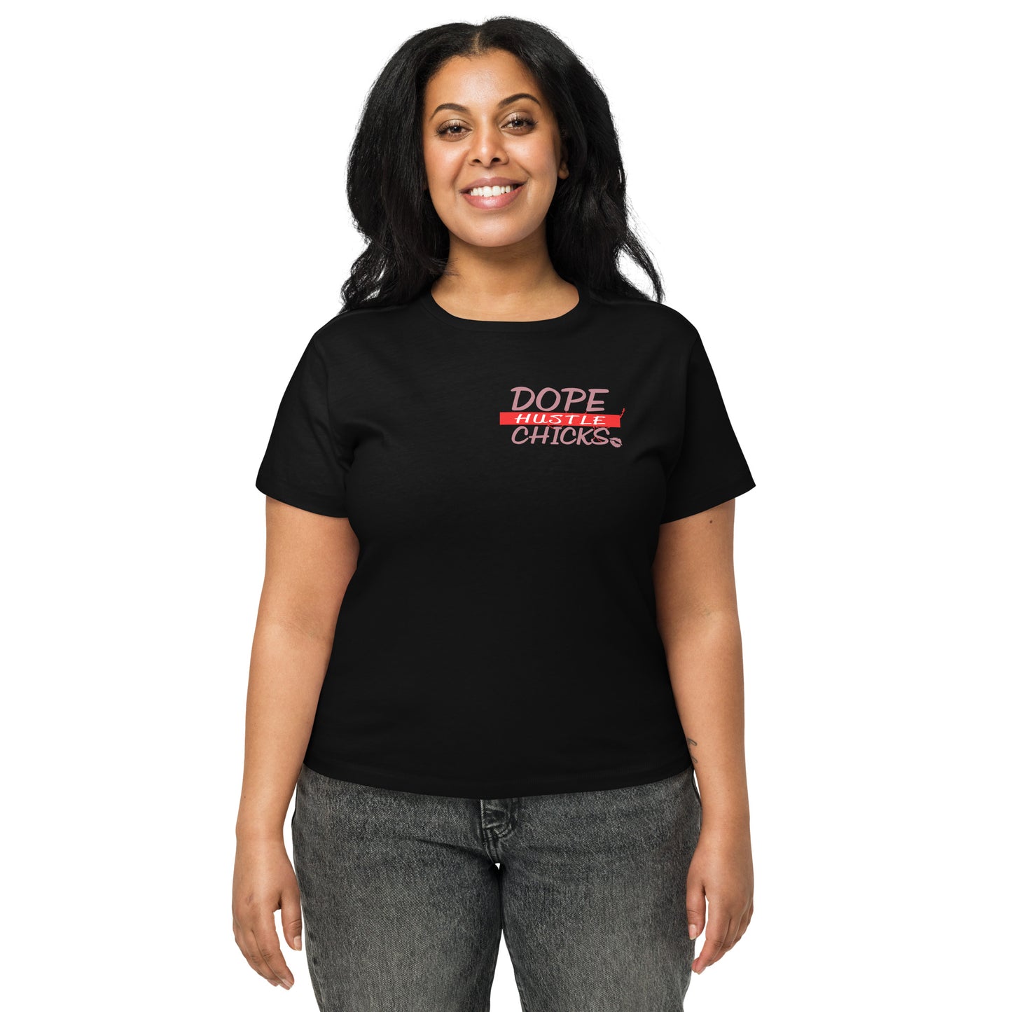 "Dope Chics Hustle" Women’s high-waisted t-shirt